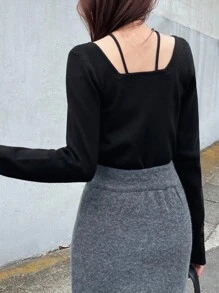 FRIFUL Suéter de cuello alto ajustado de manga larga casual para mujer, adecuado para Halloween, otoño/invierno