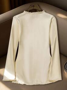 Lacomfia 2025 New V-Neck Tassel Single-Breasted Slimming Jacket Fall Winter Cloth For Women - Apricot - View 2