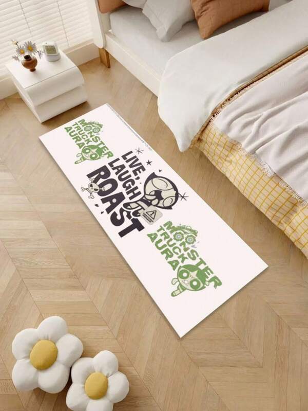 THE POWERPUFF GIRLS X SHEIN Buttercup Pattern Water - Absorbent And Anti - Slip Diatomite Carpet Pad