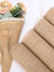 Dây thừng đay 2m/cuộn, ruy băng vải lanh, quà tặng thủ công, đóng gói ren, trang trí tiệc cưới, đồ thủ công tự làm, phụ kiện trang phục - Màu Khaki - Xem 5
