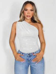 Sirith 女士时尚休闲百搭紧身衣 - 白色 - 查看 8