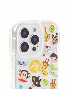 Paul Frank X SHEIN Durable And Fashionable Fun Mobile Phone Case, Air Cushion Shockproof, Printed Protective Case Design, Suitable For IPhone - Clear - View 4