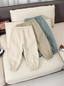 Souflis Souflis Bộ 3 quần dài cho bé trai, cạp chun, có túi, trang trí cúc, kiểu dáng dễ phối đồ, phù hợp mặc hàng ngày, đi học, du lịch, thể thao, thời trang cho mọi mùa thu/đông. - Nhiều màu - Xem 2