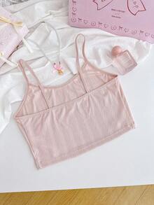 PetitDoll 舒适可爱的纹理面料蝴蝶结装饰吊带背心