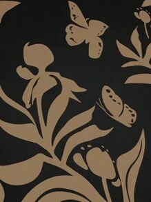 SHEIN Clasi 加大码女式花卉印花吊带背心连衣裙，带伞状下摆和短袖系带前夹克优雅套装 - 卡其色 - 查看 7