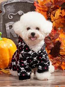 PETSIN Halloween Black Heart Skull Pet Sweatshirt - Multicolor - View 6