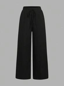 SHEIN Essnce 3 件套黑白条纹航海风格女式休闲腰带裤，带口袋，直筒裤，适合夏季度假