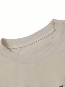 Manfinity Men's Casual Letter Print Round Neck Short Sleeve T-Shirt - Apricot - View 7