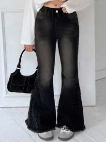 Dazy Kids 青少年女孩休闲牛仔裤 - 黑色 - 查看 1