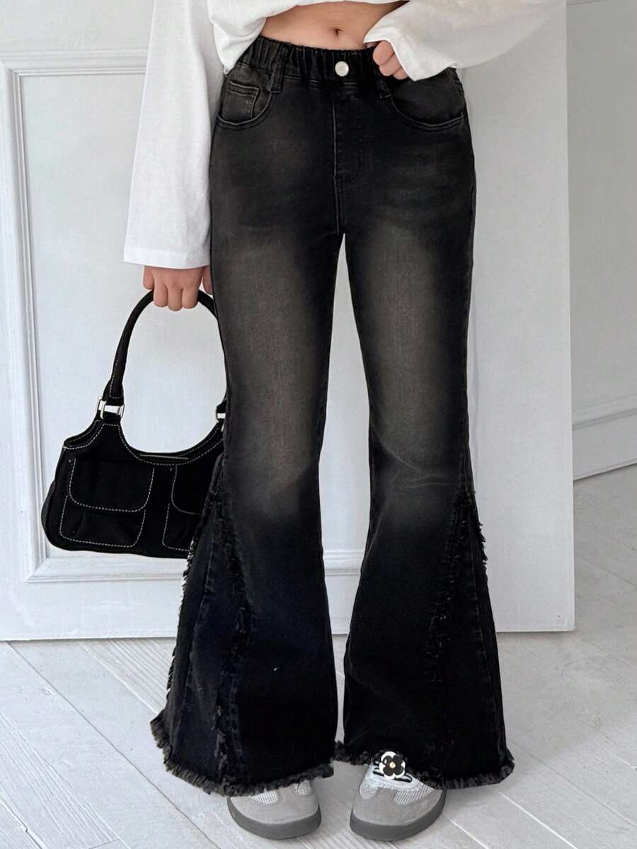 Dazy Kids 青少年女孩休闲牛仔裤 - 黑色 - 查看 1