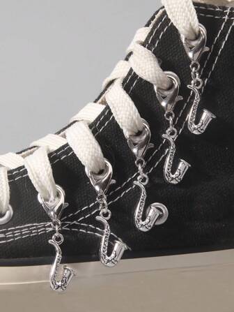 Grunge Punk 5pcs/Set Retro Hippie Music Festival Instrument & Music Note Decorative Shoe Charms DIY