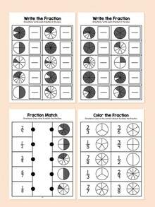 1本儿童基础分数练习册，学龄前儿童以有趣的方式由浅入深学习分数。分数墙、分数图、分数轴、分数大小比较、各种分数形式的理解、分数加减练习，是一本非常好的儿童数学学习工具书。