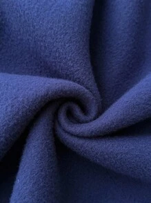 SHEIN 青少年女孩休闲日常时尚斜肩海军蓝长袖 80 字母印花运动衫 - 藏蓝色 - 查看 5