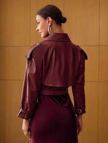 MOTF PREMIUM PU LEATHER RAGLAN SLEEVE BELTED CROP JACKET