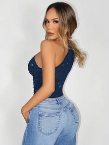 Zolique 女士时尚休闲百搭紧身衣 - 藏蓝色 - 查看 7