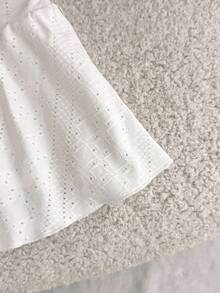 Váy ngắn chữ A dệt kim màu trắng đơn giản, thoải mái, đa năng, phù hợp cho mọi mùa - trắng - Xem 4