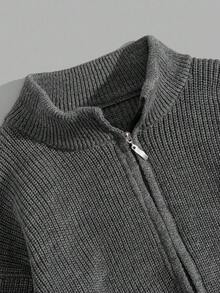 EURMUSE Men Rib Knit Half Zipper FW Fashion Regular Sweater - Army Green - View 4