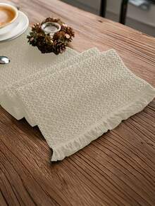 1PC  Boho Table Runner Macrame Table Runners For Home Decor ,Macrame Table Runner With Tassels For Boho Dining Bedroom Decor Rustic Bridal Shower,Farmhouse Rustic Table Runner,Place Mat,Thanksgiving Christmas Home Decor (Multiple Sizes Available) - White - View 5