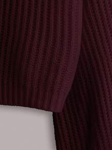 EURMUSE White Lantern Sleeve Button Front Rib Knit Cardigan - Brown - View 3