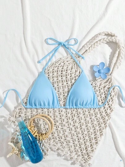 SHEIN Swim 吊脖三角杯比基尼上衣