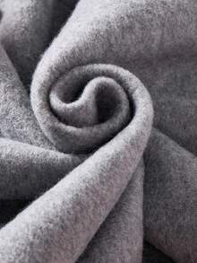 2 件套 Tween 女童秋冬羊毛拼布连帽夹克和运动裤套装，休闲百搭日常拉链装 - 深灰色 - 查看 6