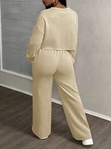 Slaydiva 春夏新款 音乐节, 复活节, 纳什维尔, 生日派对, 毕业季, 学生装, 日常休闲, 百搭百搭, 休闲, 度假, 邮轮旅行, 海滩, 日光浴, 休闲街头风, 雪花印花, 宽松运动装, 两件套/休闲两件套 - 杏色 - 查看 2