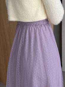 FRIFUL Women's Solid Color Skirt For Summer - Mauve Purple - View 5