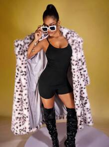 Zyxie 女士純色緊身吊帶連體褲 - 黑色 - 查看 5