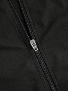 Slaydiva 2 件女式简约休闲秋冬 V 领弹力 T 恤，半拉链和紧身长袖，白色和黑色 - 灰色 - 查看 6