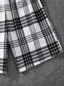 SHEIN 2pcs Tween Boy Casual Round Neck Graphic Short Sleeve T-Shirt & Plaid Shorts Pajama Set, Boys Night Clothes, Boys Sleepwear, Plaid Pajama Set