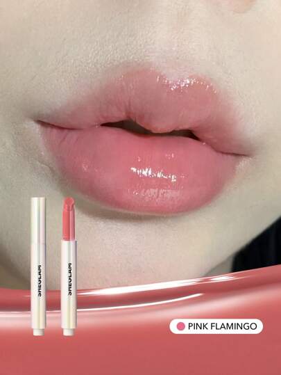 SHEGLAM ملمع شفاه Pout-Perfect Shine-ملمع شفاه صلب مرطب وممتلئ على شكل طائر الفلامنجو وردي اللون غير لاصق ومصل مغذي لتكبير الشفاه بزيت جوز الهند ومستحضرات تجميل الشفاه تخفيضات ملمع شفاه وردي اللون روج,ملمع شفاه شفاف علامة تجارية جمال مكياج مستحضرات تجميل للنساء الفتيات مثالي لفصل الخريف الشتاء مثالي ل- Y2K أزياء أنيقة هدية حفلة جاهز أفضل لون