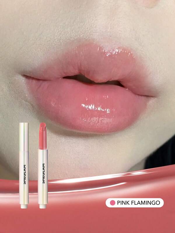 SHEGLAM ملمع شفاه Pout-Perfect Shine-ملمع شفاه صلب مرطب وممتلئ على شكل طائر الفلامنجو وردي اللون غير لاصق ومصل مغذي لتكبير الشفاه بزيت جوز الهند ومستحضرات تجميل الشفاه تخفيضات ملمع شفاه وردي اللون روج,ملمع شفاه شفاف علامة تجارية جمال مكياج مستحضرات تجميل للنساء الفتيات مثالي لفصل الخريف الشتاء مثالي ل- Y2K أزياء أنيقة هدية حفلة جاهز أفضل لون