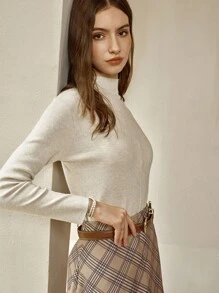 Cévolie Casual Crew Neck Long Sleeve Knit Sweater, Autumn/Winter