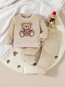 Süßer Rundhals Baby Jungen Plüsch Anzug