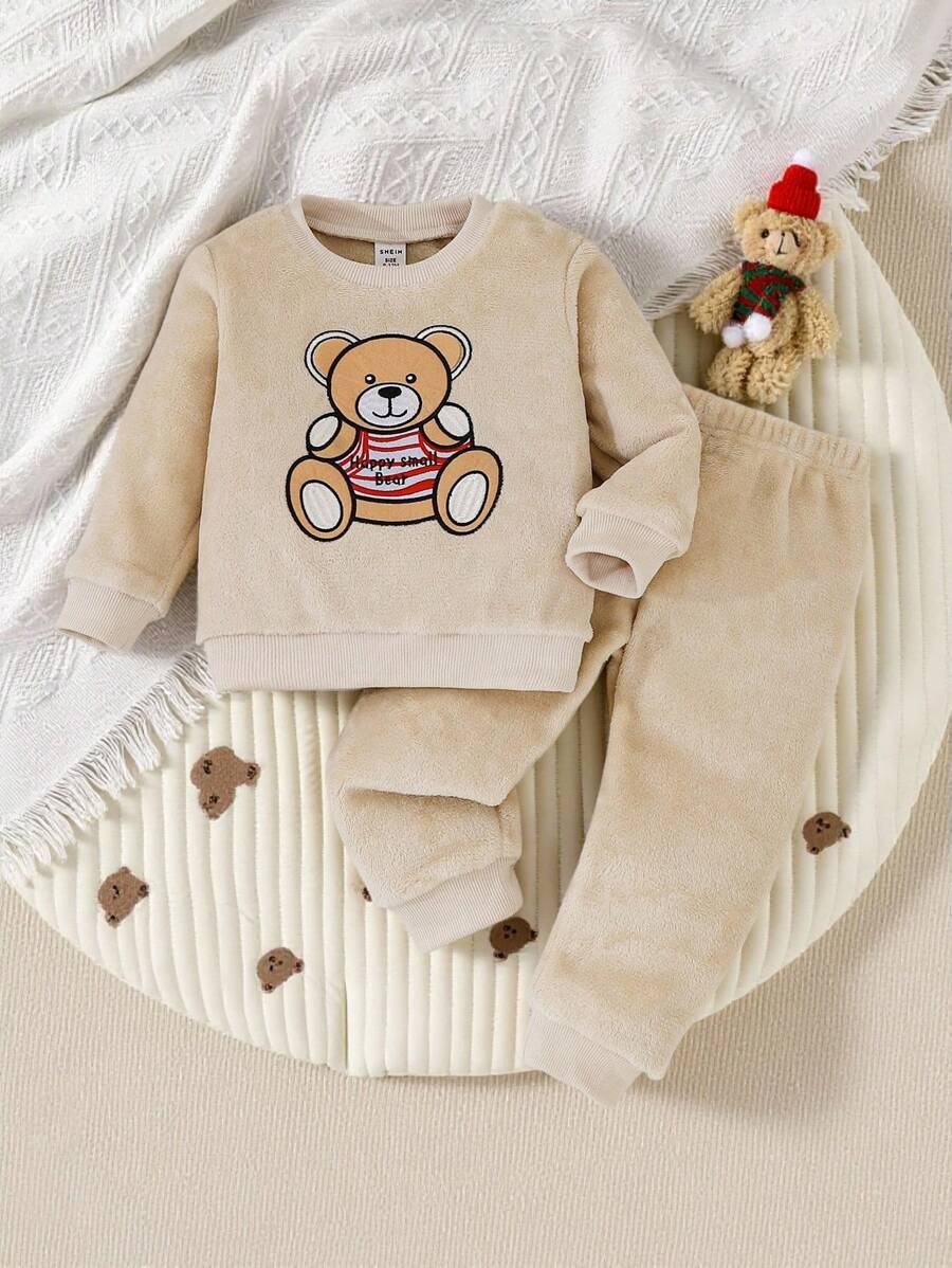 Süßer Rundhals Baby Jungen Plüsch Anzug