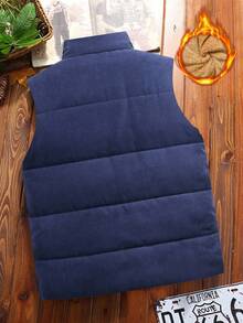 Manfinity Homme Áo vest giữ nhiệt dày dặn cho nam mùa thu/đông - Màu xanh lam - Xem 2