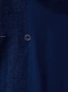 MOTF PREMIUM 翻领撞色饰边双排扣西装外套 - 藏蓝色 - 查看 8