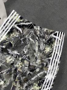 SHEIN Áo thun cổ tròn tay ngắn in họa tiết nhân vật hoạt hình cổ điển phong cách thường ngày cho bé trai, quần ống loe in họa tiết sọc cành cây héo cổ điển, bộ 2 món, phù hợp cho mùa hè, phong cách đường phố, trở lại trường học - Nhiều màu - Xem 4