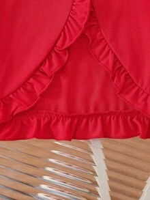 Souflis Souflis 女婴优雅甜美外套格子连体衣套装，秋冬装 - 紅色 - 查看 7