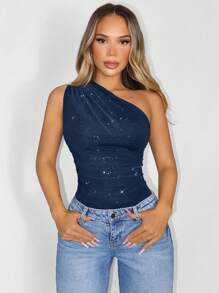 Zolique 女士时尚休闲百搭紧身衣 - 藏蓝色 - 查看 5