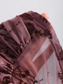 Sweetra New Autumn Mesh Flocked Retro Bowknot Design Y2K Sexy Camisole For Women, Daily Wear