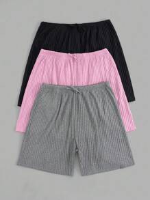 RueChic PLUS Conjunto de 3 piezas de prendas de dormir multicolor para mujer