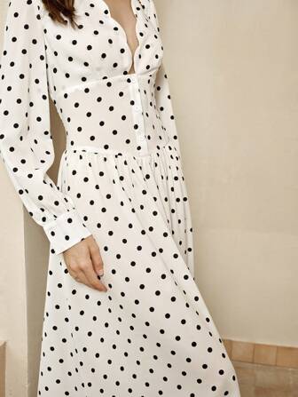 Cévolie 女式黑色圆点连衣裙