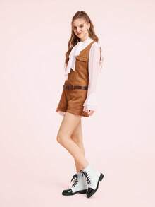 CUCCOO DOLLMOD New Versatile Round Toe Block Heel Patchwork Boots - Black and White - View 10