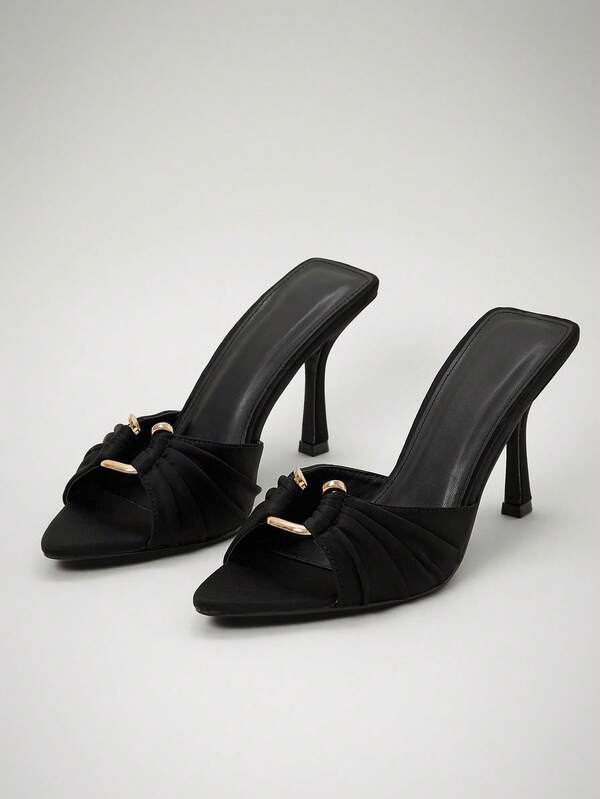 SHUZIA Versatile Women's Fashionable White Cut Leaf Round Toe Stiletto Sandal Heel Summer Spring Sling Back Party Vacation Dance Wedding For Christmas Valentine's Day