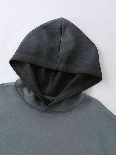 Street Life Sudadera con capucha desgastada y desgastada para hombres, estilo suelto y corto