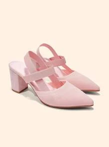 CUCCOO BASICS CUCCOO Summer Fashion Versatile Minimalist High Heel Pumps - Pink - View 1