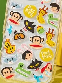 Paul Frank X SHEIN Durable And Fashionable Fun Mobile Phone Case, Air Cushion Shockproof, Printed Protective Case Design, Suitable For IPhone - Clear - View 7