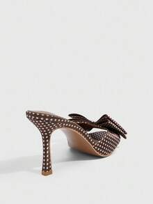 CUCCOO SZL Giày cao gót mũi nhọn chấm bi thanh lịch trang trọng - màu nâu - Xem 9