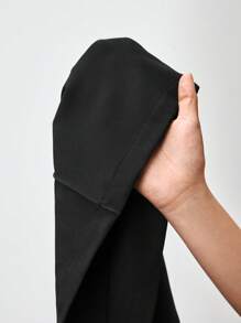 Maija Quần ống rộng xếp ly màu trơn đơn giản dành cho nữ - màu đen - Xem 6